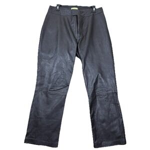 Vintage Rem Garson Womens Genuine Leather Pants Brown Size 14 Straight Leg Retro